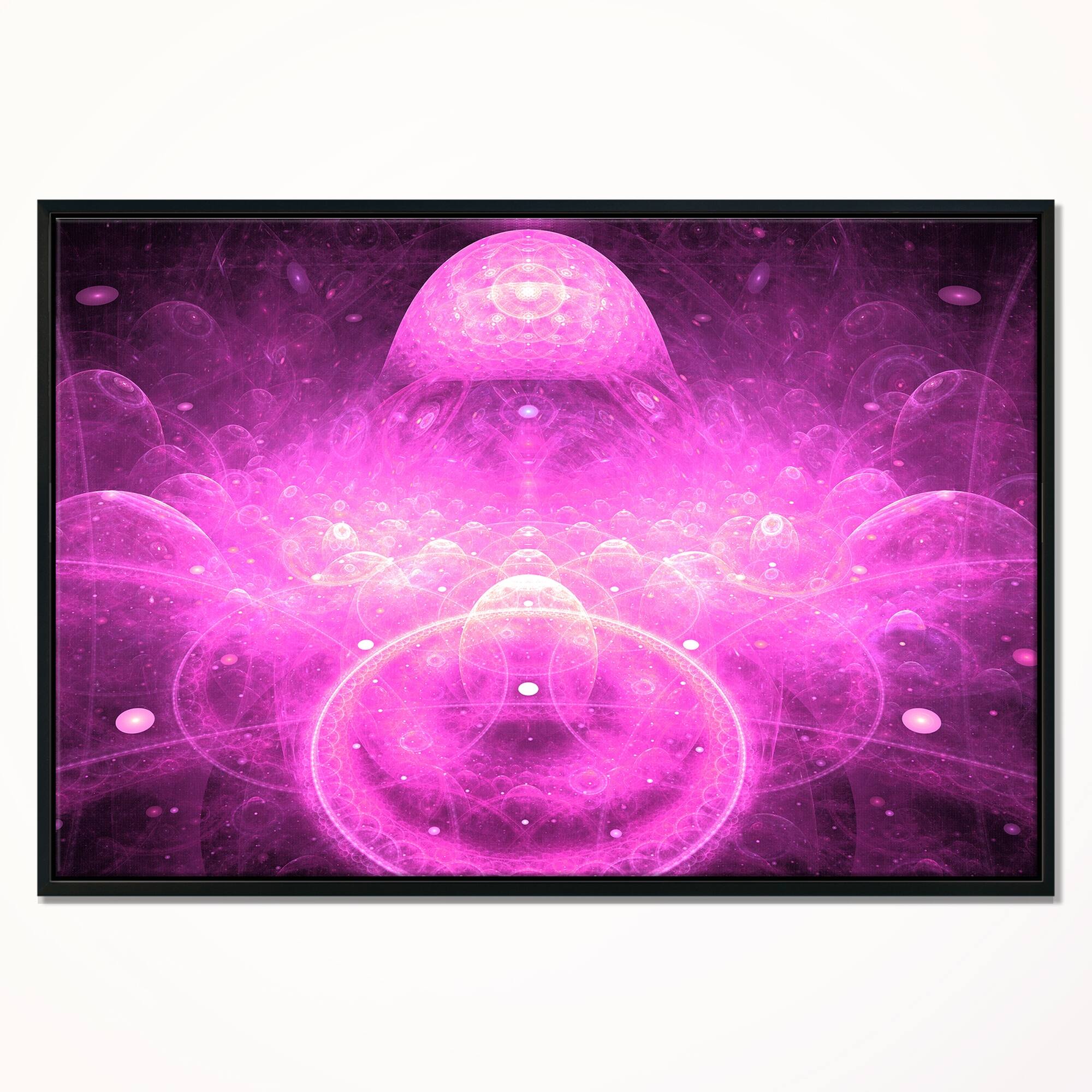 Designart "Bright Purple Infinite World" Floral Framed Canvas Art Print