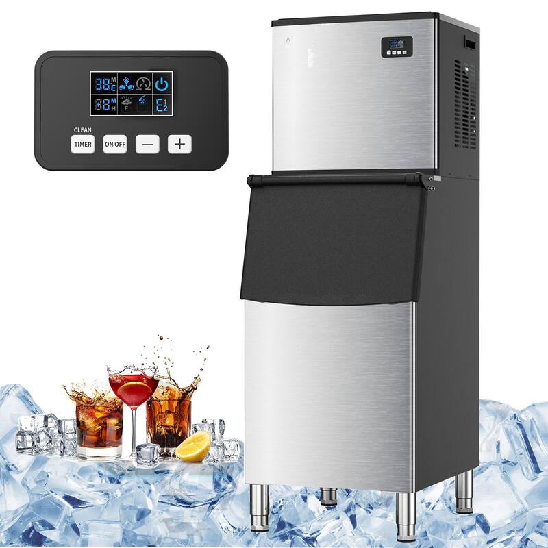 22.3 in Freestanding Commercial Ice Machine 350Lbs/24H Production - Silver