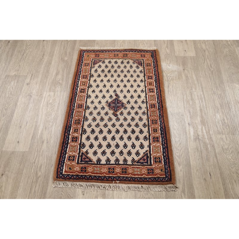 Paisley Botemir Oriental Boteh Area Rug Wool Handmade Carpet - 1'11" x 3'1"