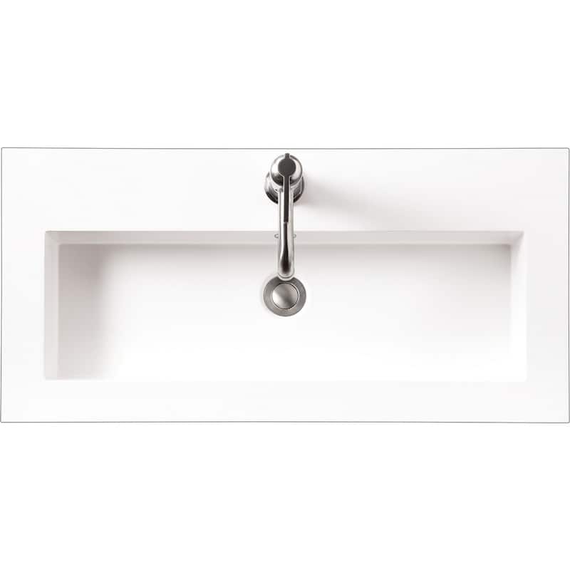 James Martin Vanities CSP-S3216 32" Stone Composite Vanity Top - White Gloss - Glossy