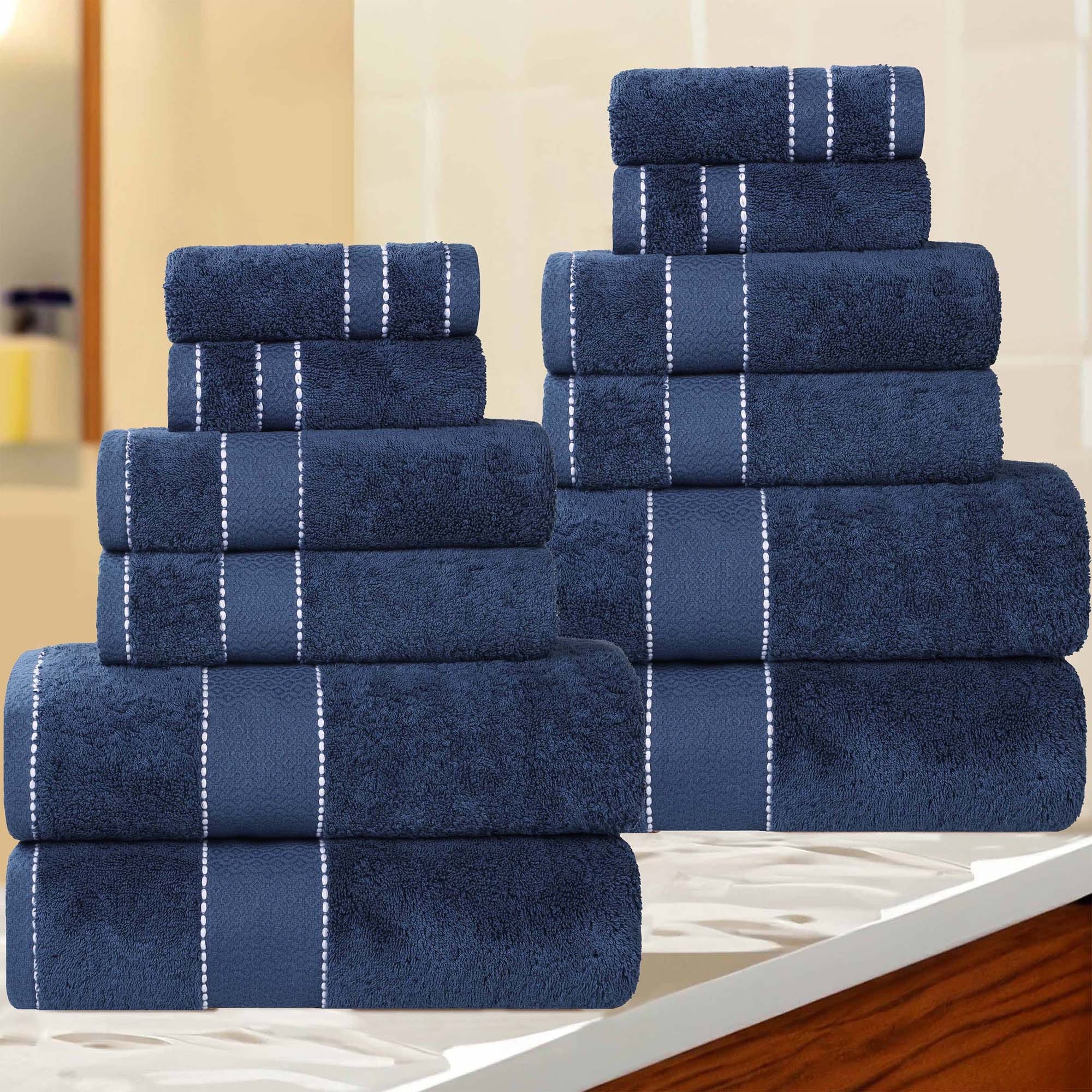 Superior Niles Cotton Ultra-Plush Absorbent 12 Piece Towel Set