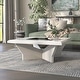 preview thumbnail 1 of 7, Ameena Contemporary Glass Insert Top Coffee Table by Furniture of America Square - White