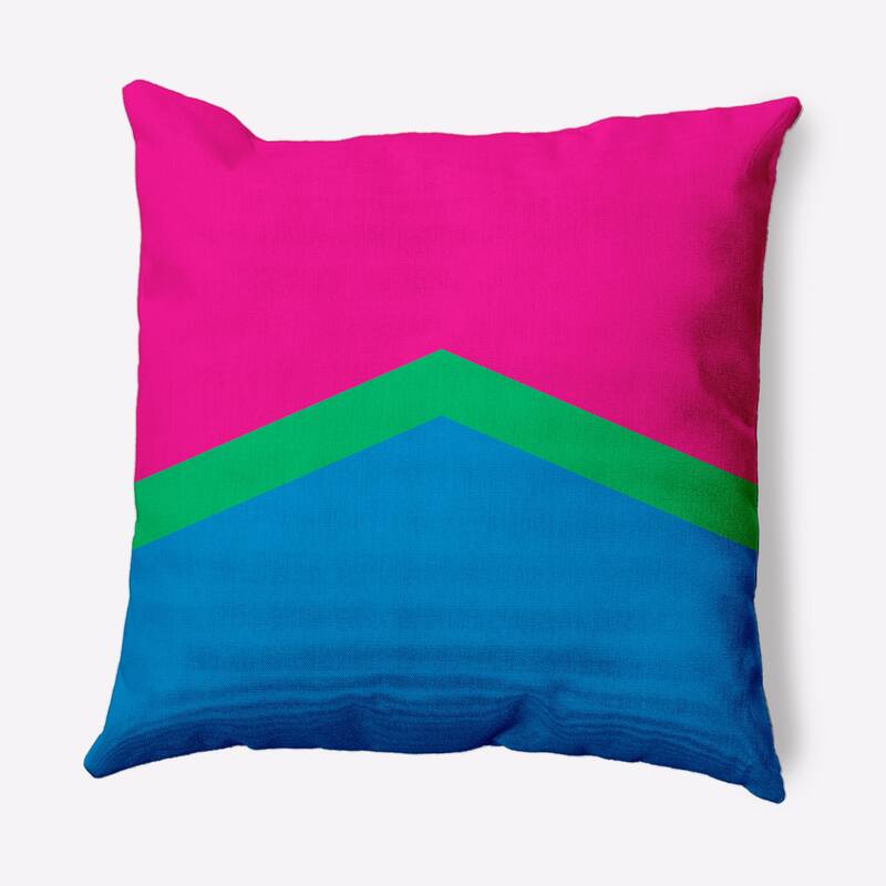 Pride Chevron Outdoor Throw Pillow - 18" x 18" - Polysexual Chevron