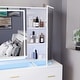preview thumbnail 32 of 34, Makeup Vanity with XL Lighted Mirror & Stool, 7 Drawers Bedroom Vanity Desk