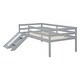 preview thumbnail 17 of 16, Twin Size Pine Wood Low Loft Bed with Slide and Ladder