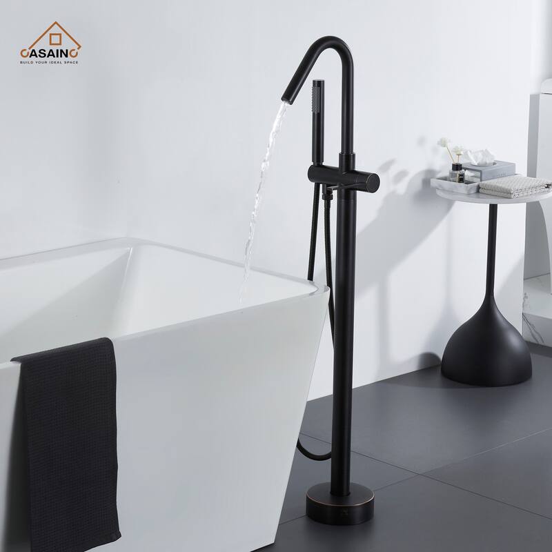 CASAINC Freestanding Single-Handle Bathtub Faucet with Hand Shower