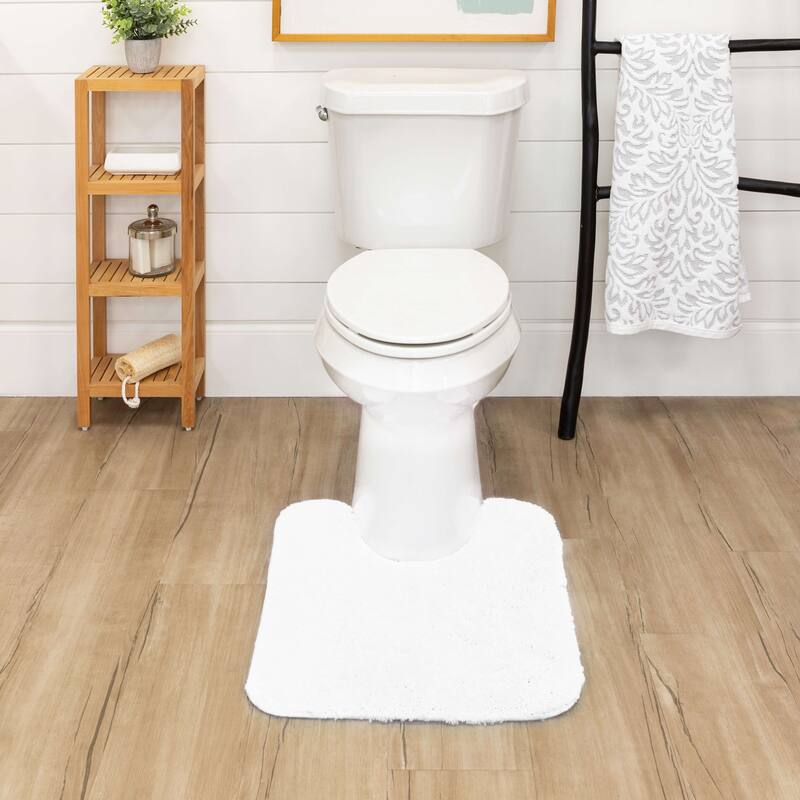 Mohawk Home Machine Washable Pure Perfection Solid Bath Rug - 1'8" x 2' Contour - White