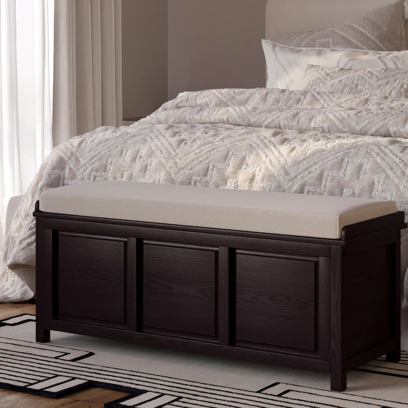 John Louis Home Solid Wood Open Top Storage Bench - Espresso