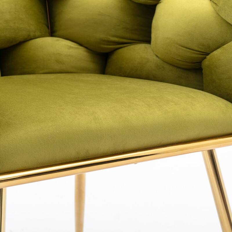 Set of 2 Velvet Accent Chairs - Modern Stool for Bedroom Dresser, Vanity, and Seating