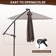 preview thumbnail 36 of 64, Ainfox 10 ft. Patio Offset Solar LED Umbrellas Cantilever Outside Umbrellas with Base