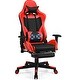 preview thumbnail 25 of 56, Costway Massage Gaming Chair Reclining Racing Office Computer Chair Black/Red