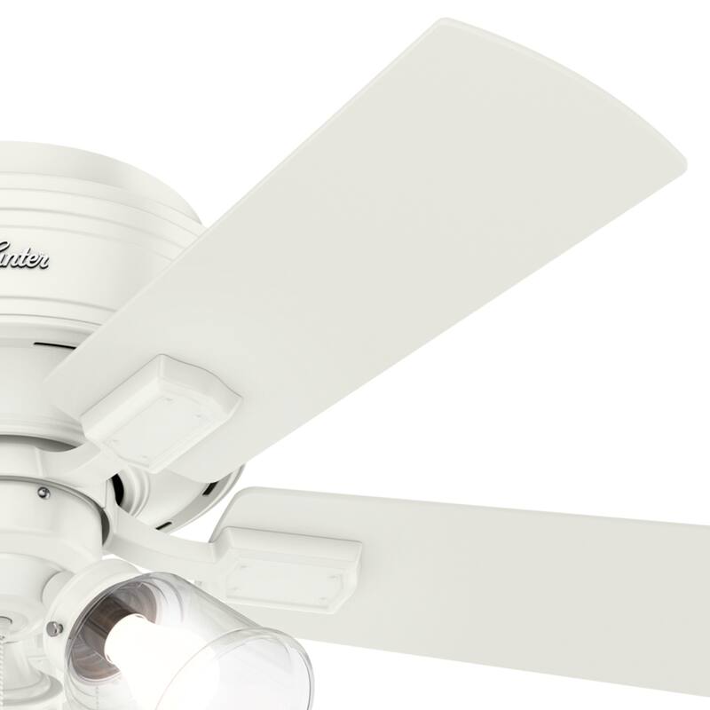 Hunter 42" Crestfield Low Profile Ceiling Fan with 3-Light LED Light Kit and Pull Chain - Casual, Farmhouse, Rustic