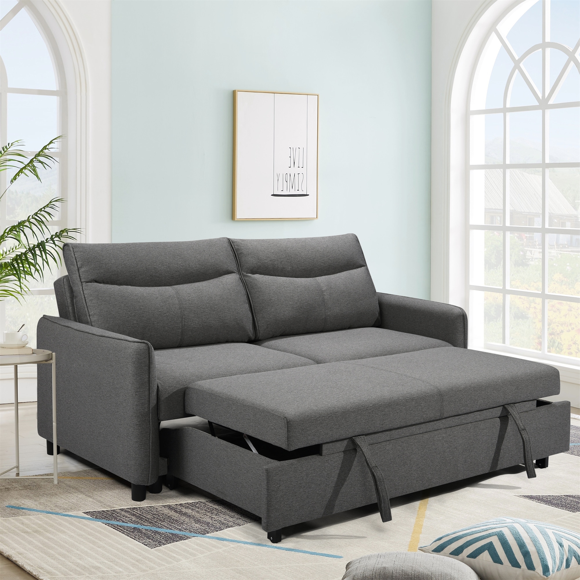 Reclining sofa with pull out bed store