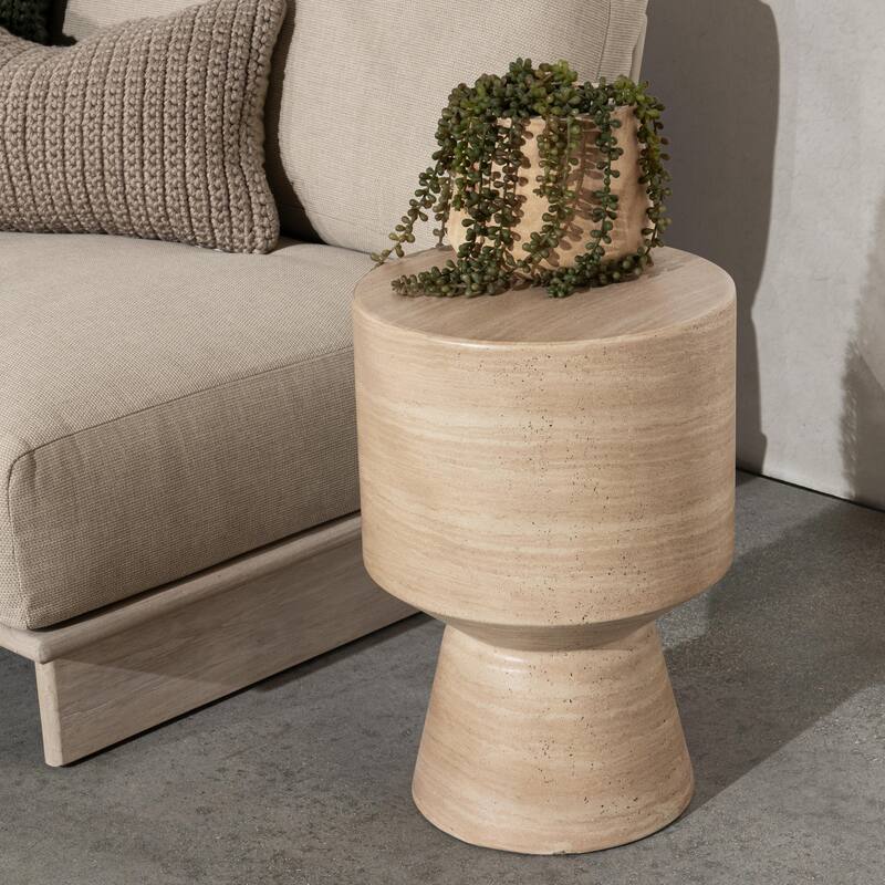 Classic Home Terrace Outdoor Accent Table - Beige