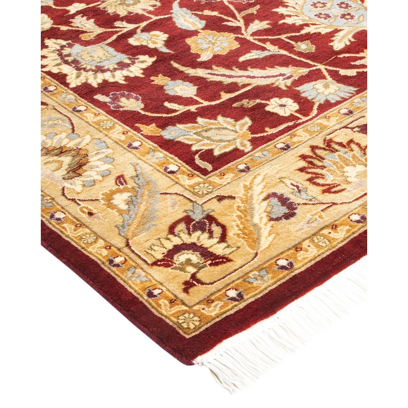 Overton Hand Knotted Wool Vintage Inspired Traditional Mogul Red Area Rug - 4 x 6
