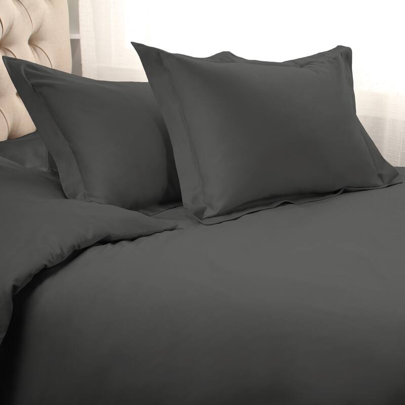 Egyptian Cotton 1000 Thread Count 3 Piece Duvet Cover Set by Superior - Grey - King - Cal King