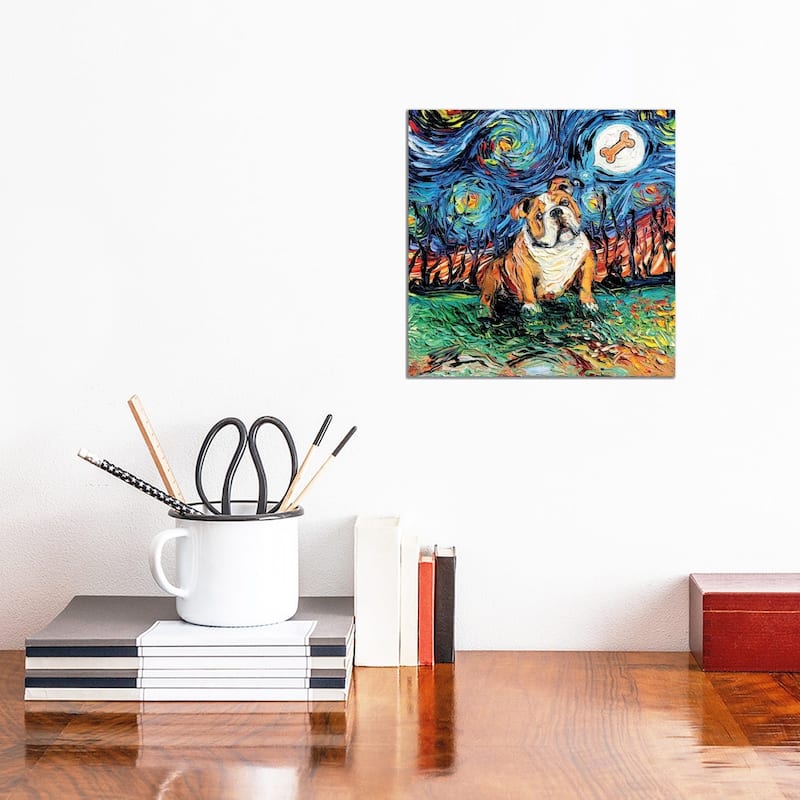 iCanvas "Starry Bulldog" by Aja Trier Canvas Print - 12x12x1.5
