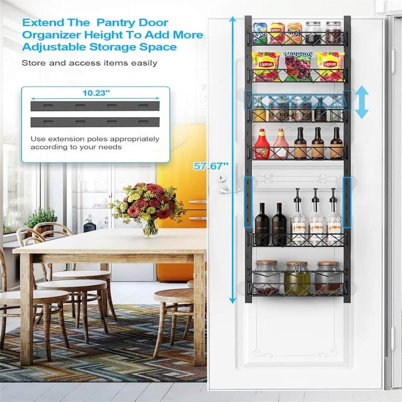 Over the Door Pantry Organizer - 6-Tier Pantry Organizers and Storage