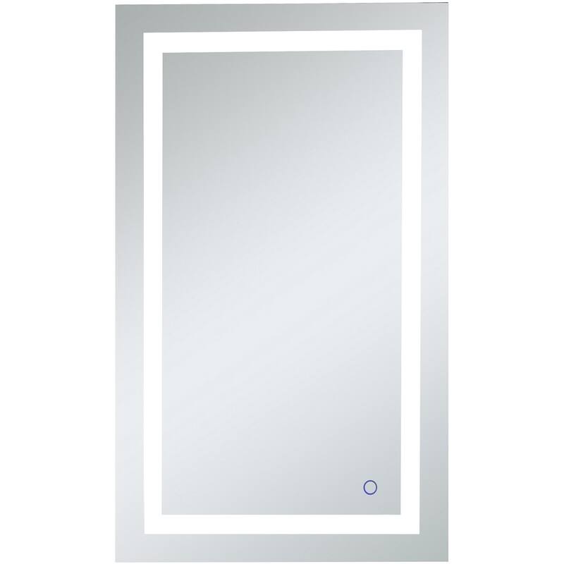 Elegant Lighting Helios 40" x 24" Rectangular Frameless Wall Mounted - Silver