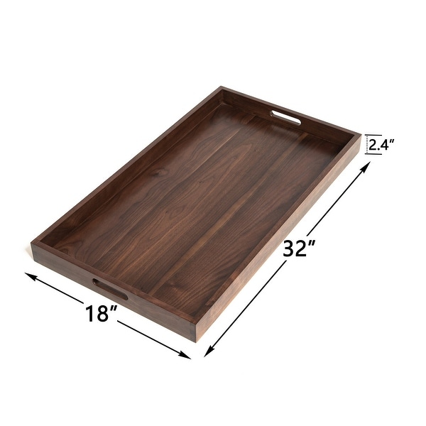 Rectangle Black Walnut Wood Serving Tray Ottoman Tray On Sale Bed Bath Beyond 36809257