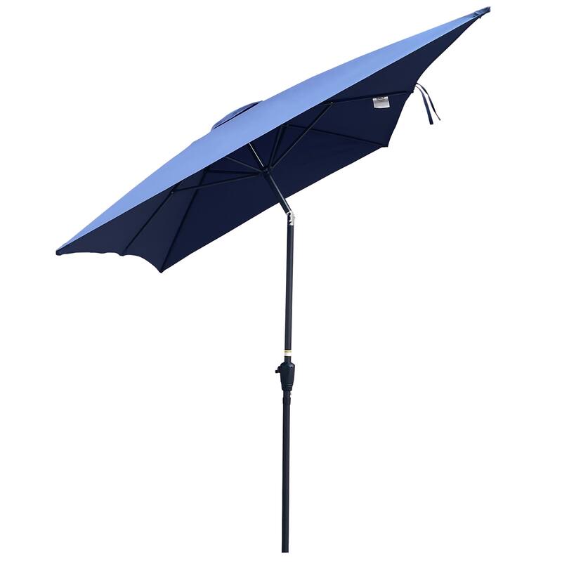 6x9ft Rectangular Patio Umbrella with Crank & Tilt, Waterproof Outdoor Market Umbrella for Garden, Pool