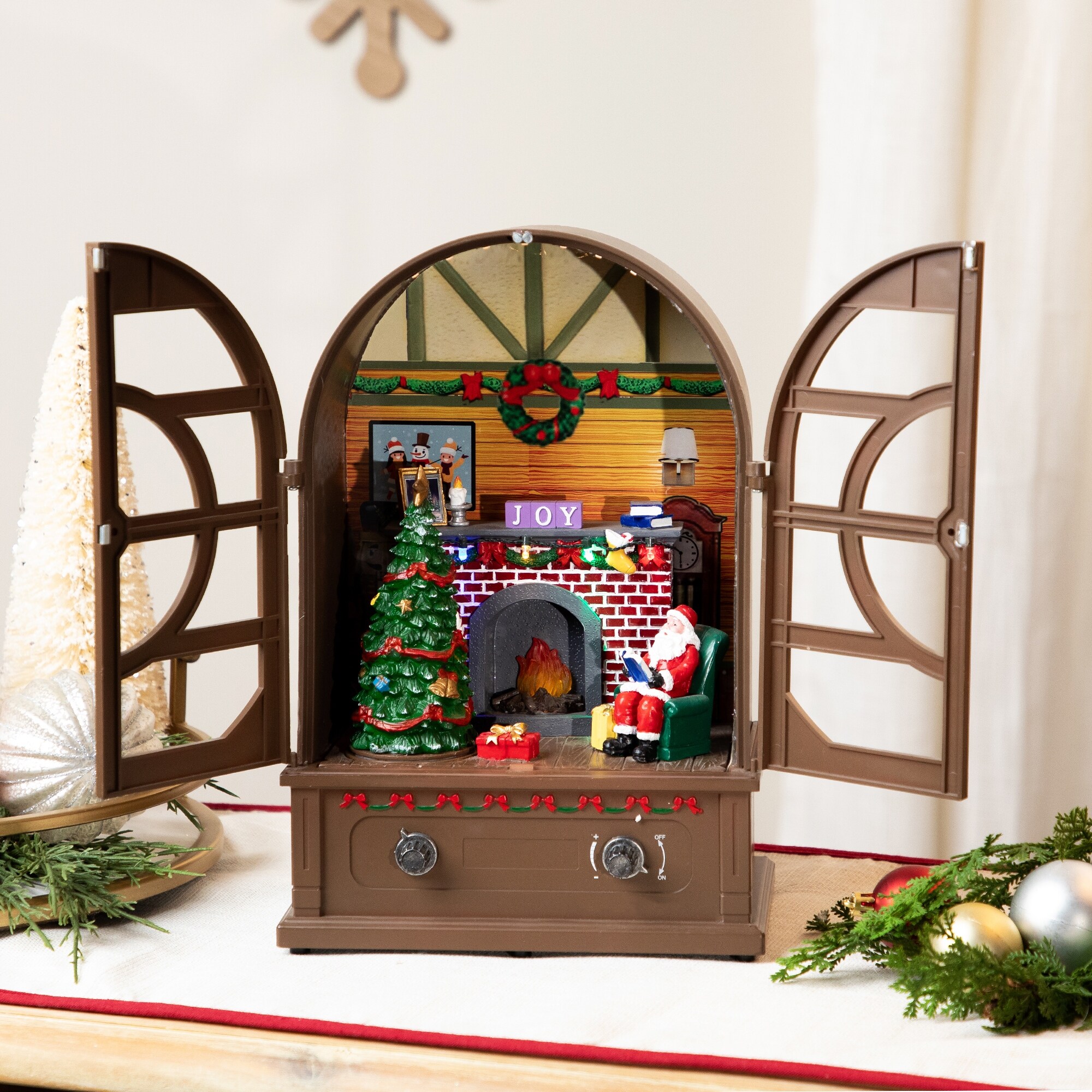 Led Lighted Musical Retro Radio Santa Scene Christmas Decoration 12.5"