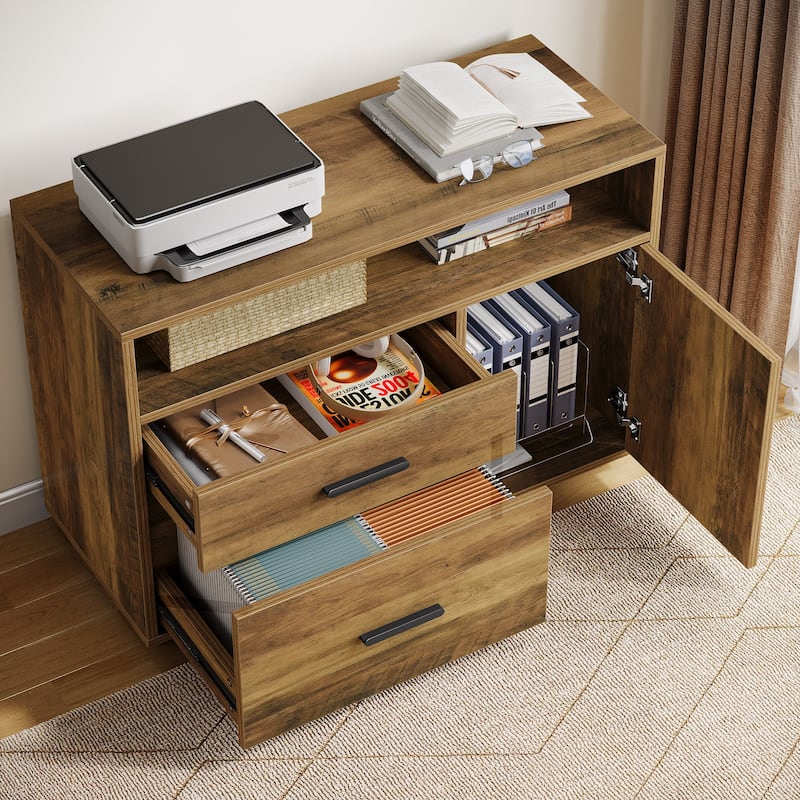 L Shaped Desk Desk and lateral File Cabinet