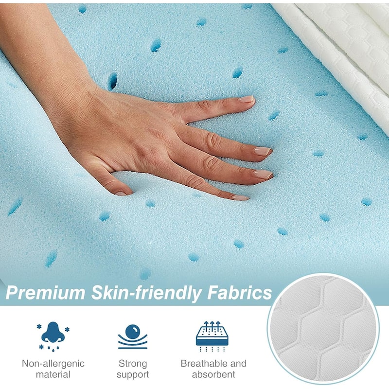 Bed Pillows Set of 2 / 1 - Memory Foam Pillow Down Alternative Bedding Gel Cooling Pillow for Back, Stomach or Side Sleepers