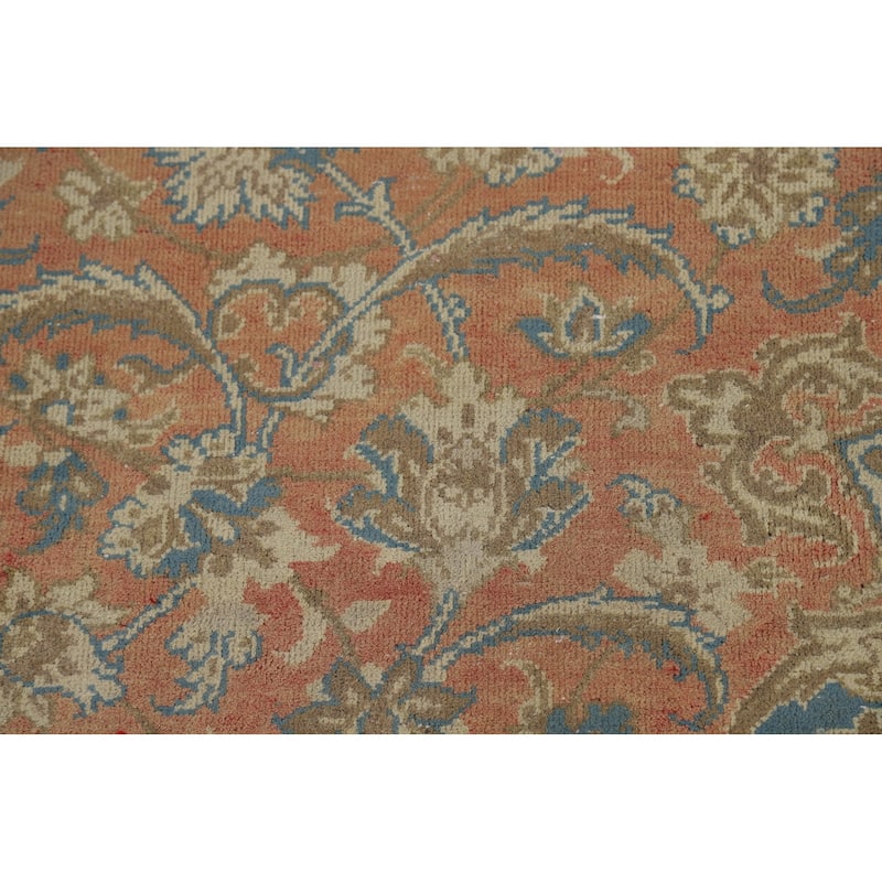 Orange Vintage Najafabad Persian Area Rug Hand-Knotted Wool Carpet - 9'5" x 13'4"