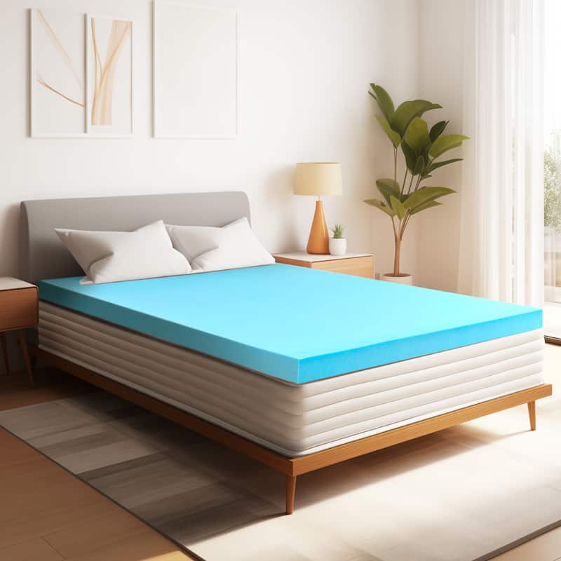 Subrtex 2,3 or 4 inch Medium Gel-Infused Memory Foam Mattress Topper