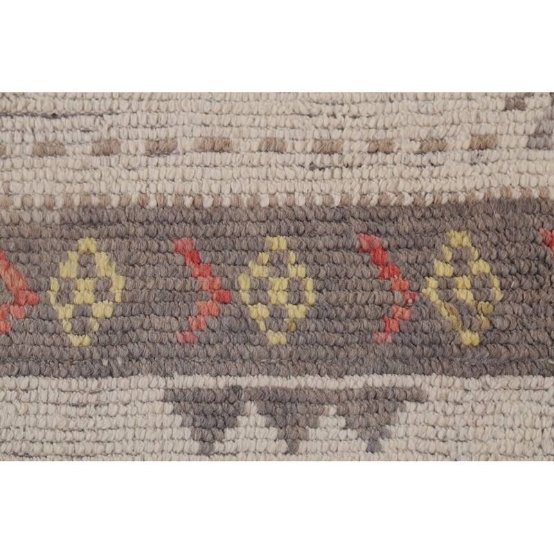 Geometric Moroccan Large Area Rug Hand-Knotted Wool Carpet - 9'11"x 14'10"