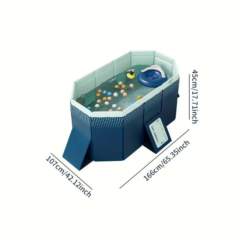 PVC Folding Pool Non-Inflatable for Outdoor Patio Beach Garden