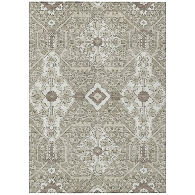 Machine Washable Indoor/ Outdoor Chantille Traditional Medallion Rug