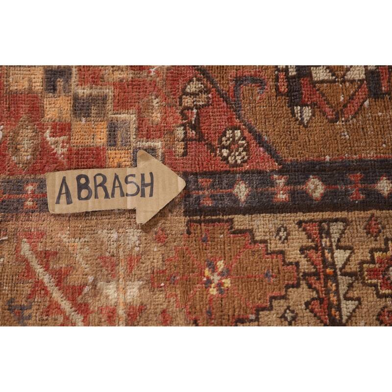 Vegetable Dye Hamedan Persian Antique Runner Rug Handmade Wool Carpet - 3'5"x 10'11"