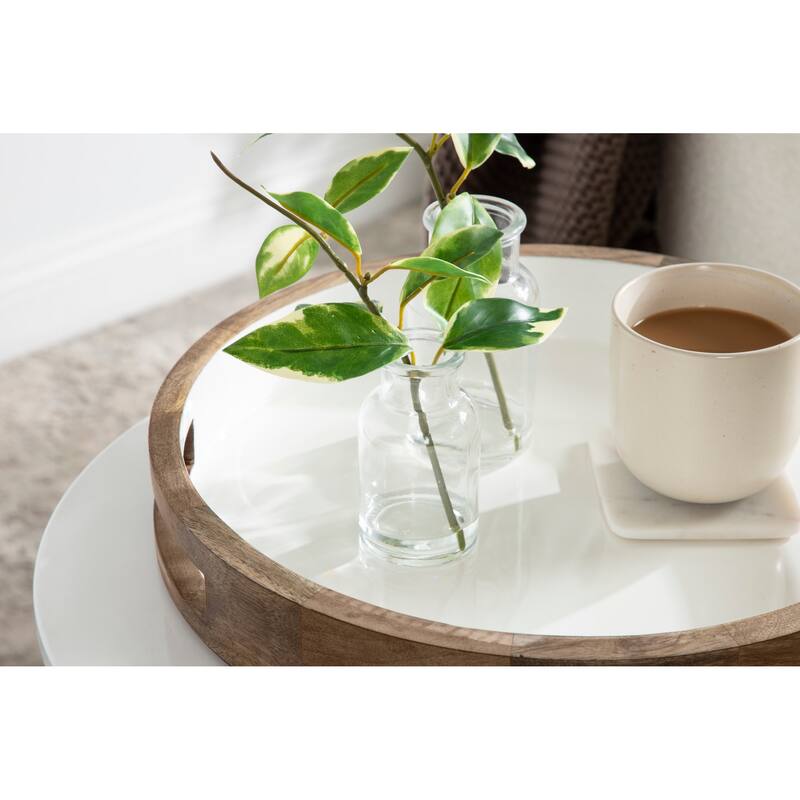 Kate and Laurel Ehrens Round Decorative Wood Tray