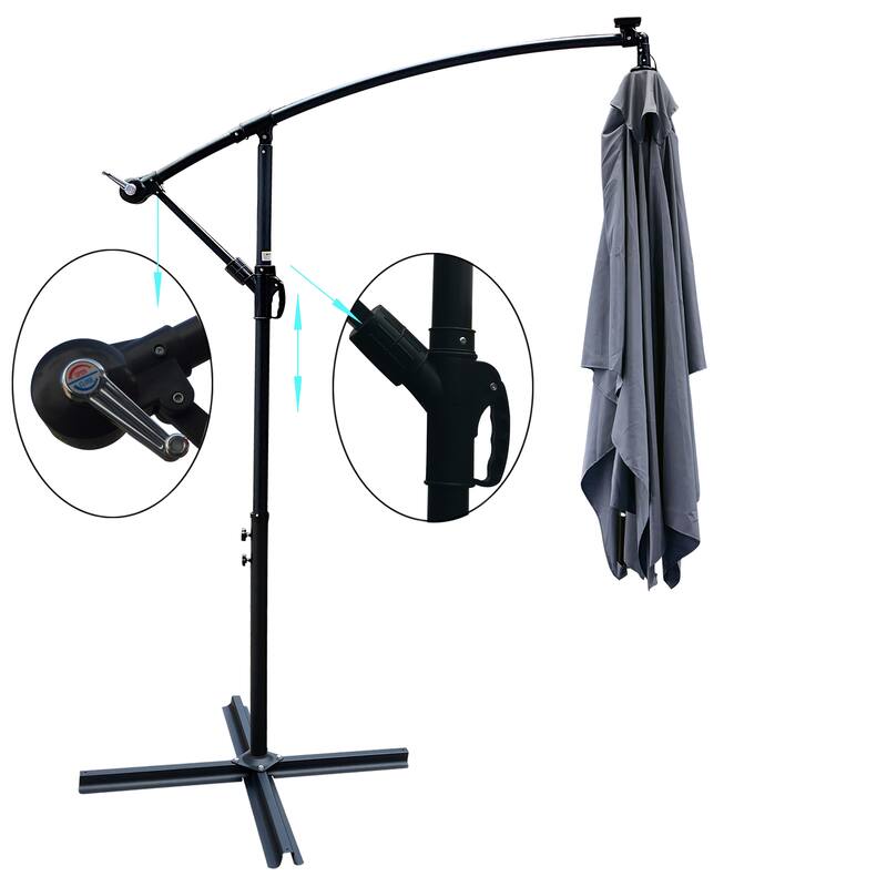 Rectangle 2x3M Outdoor Patio Umbrella Solar Powered LED Lighted