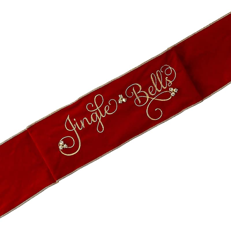 6"X44" "Jingle Bells" Velvet Banner