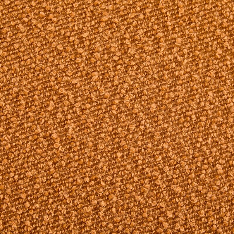 Roomfitters Round Boucle Ottoman with Splayed Rubber Wood Legs