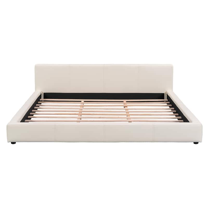 Christopher Knight Home - Faux Leather Upholstered Modern Platform Bed with Sturdy Wood Frame, No Box Spring Needed