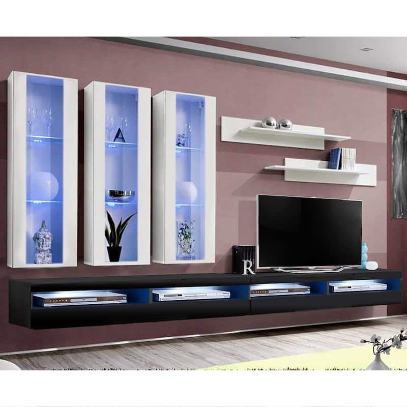 Fly E3 35TV Wall Mounted Floating Modern Entertainment Center