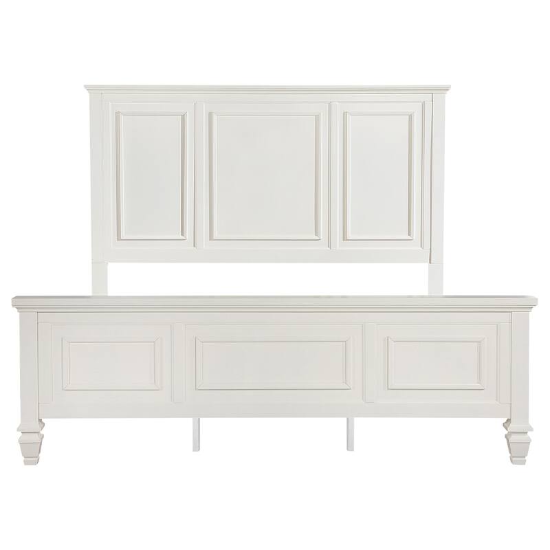 Chelema Cream White Beach 63-inch Eastern King Wood Panel Bed