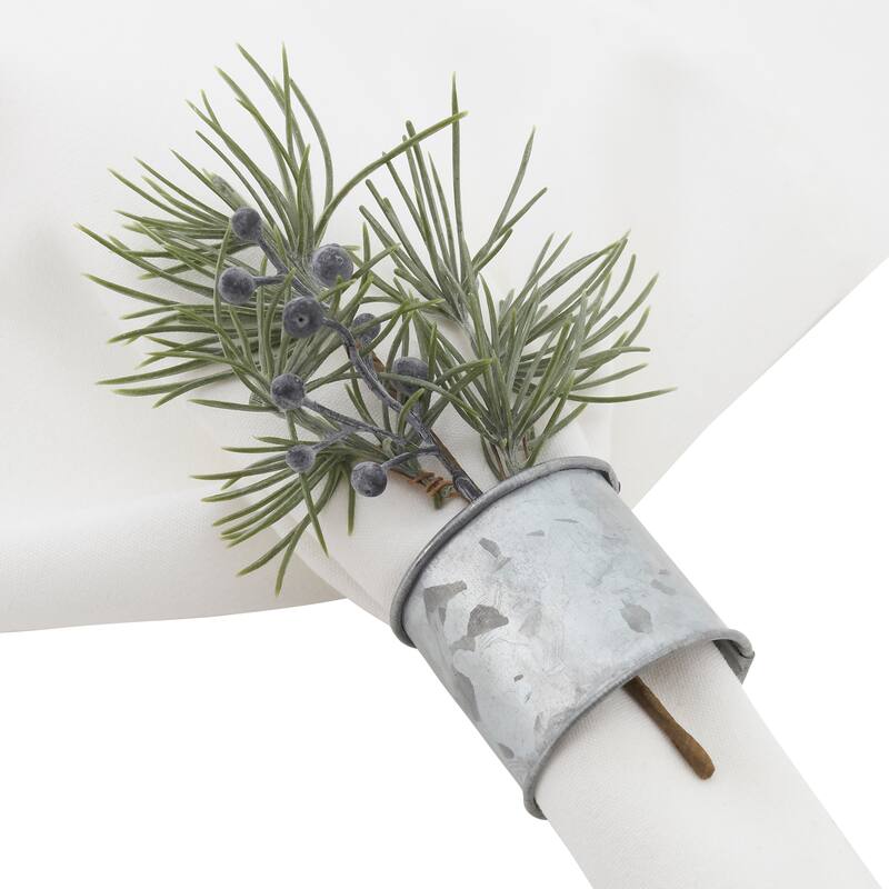 Napkin Picks With Pine and Berry Design (Set of 12) - Green