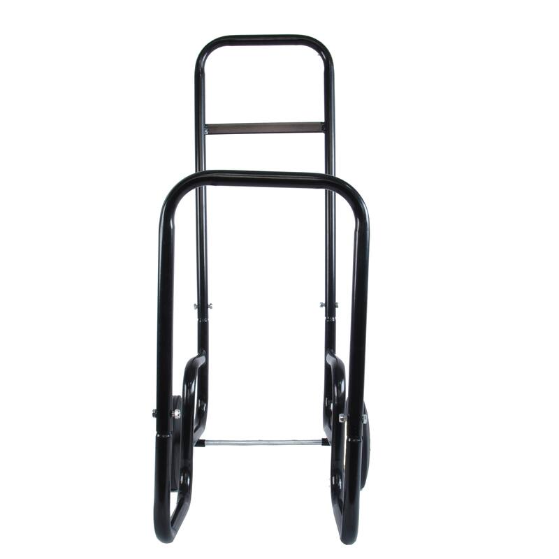 Outdoor or Indoor Black Steel Wood Rack Storage Mover Rolling Wheeled