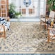 SAFAVIEH Courtyard Clarine Indoor/ Outdoor Waterproof Patio Backyard Rug - 6'7" x 9'6" - Natural/Blue