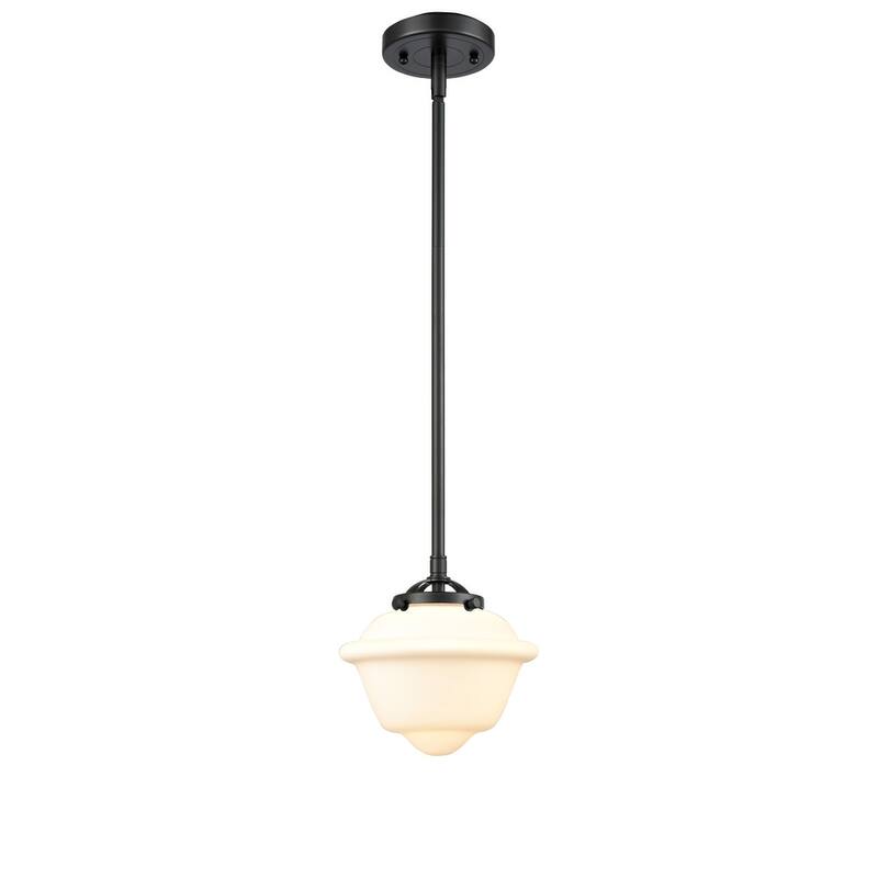 Innovations Lighting Small Oxford 8" Wide Mini Pendant - Oil Rubbed Bronze / Matte White