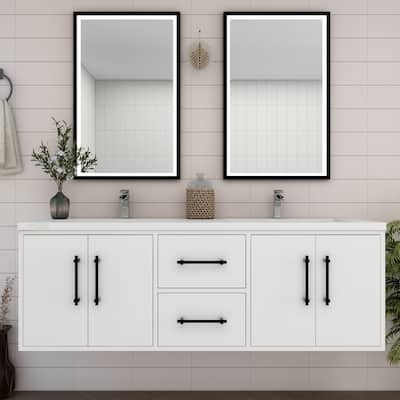 Victoria 60'' Wall-mounted Vanity with Double Reinforced Acrylic Sink