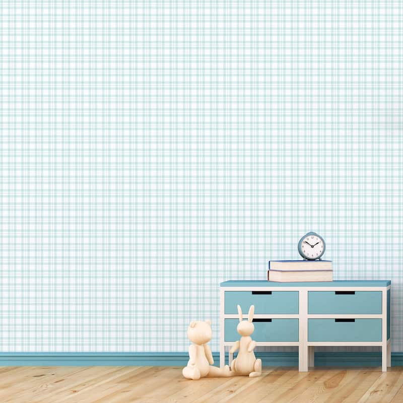 Galerie Wallcoverings Tiny Tots 2 Plaid Non-woven Matte Wallpaper Roll