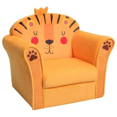 Kids Armrest Lion Upholstered Sofa - 20" x 15" x 17" (L x W x H)
