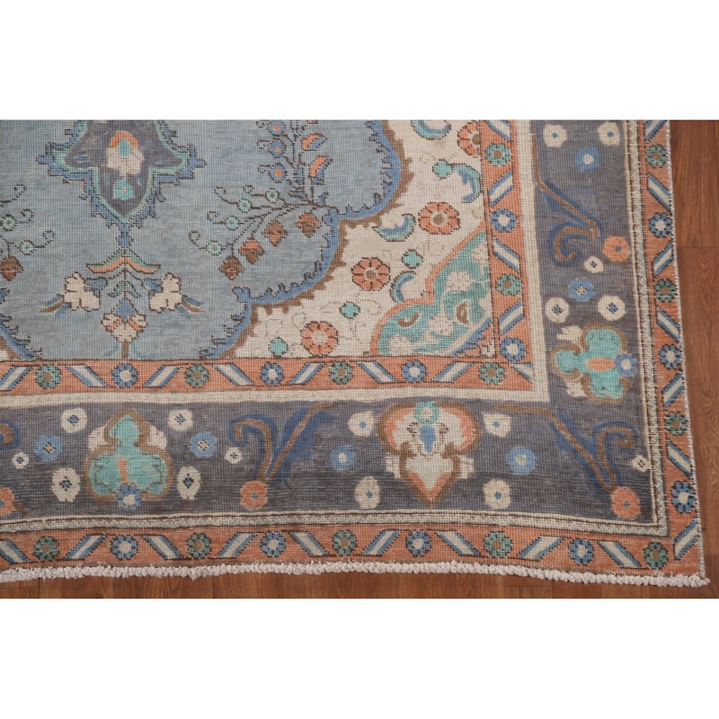 Tabriz Persian Vintage Area Rug Handmade Wool Carpet - 6'3" x 9'4"