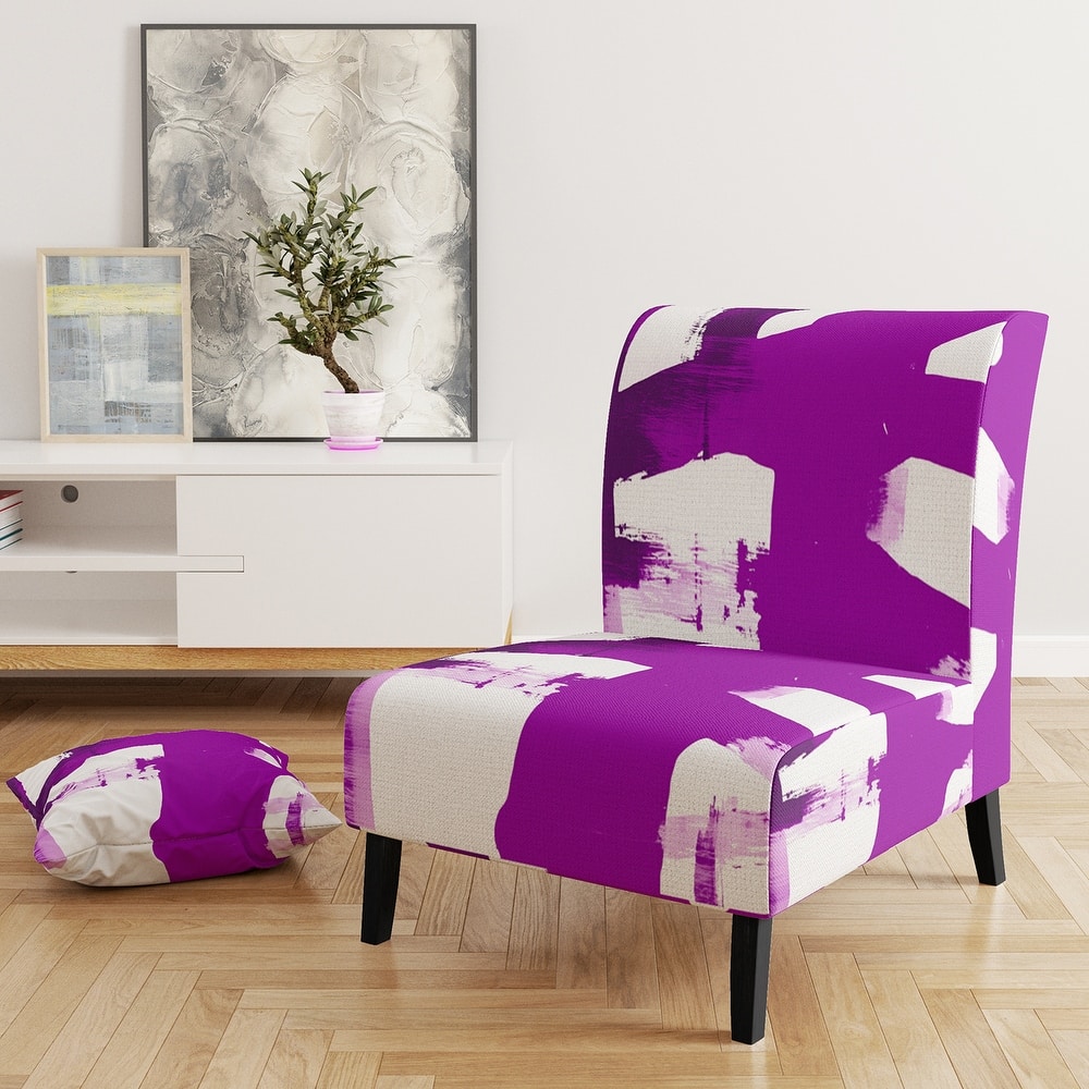 Designart "Black & White Crossing Paths I" Upholstered Abstract Accent Chair - Modern Arm Chair For Bedroom